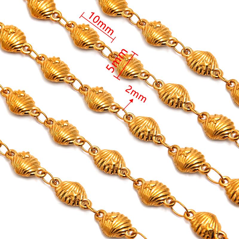 18K Gold Plated Stainless Steel Heart, Butterfly, Four-Leaf Clover, Shell Chain Bracelet/Necklace, 50cm.