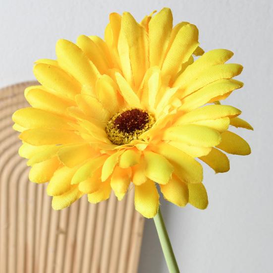 Artificial Gerbera Flowers Realistic Fake Long Stem Flower Bouquet for Vase Indoor Home Floral Arrangements Wedding Party Table Centerpiece