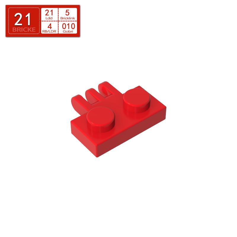 BRICKE 2452 Building Block 1x2 with Side Three-Finger Hinge, LEGO-Compatible Accessory 105 pcs красный