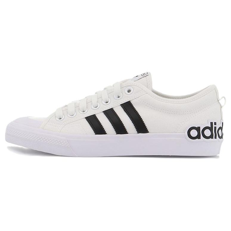Adidas Originals Nizza Retro Casual Shock Absorbing Durable Low-Top Skate Shoes Unisex Sneakers Black White FY7107