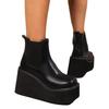 Large size autumn new punk subculture versatile thick bottom slope heel elastic long tube fashion boots