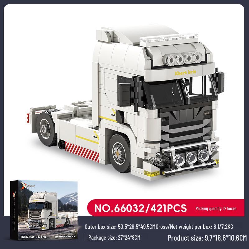 Brick Joy Oil Tanker Truck Head - Compatible with Lego Small Particle Building Blocks for Kids Educational Assembly
