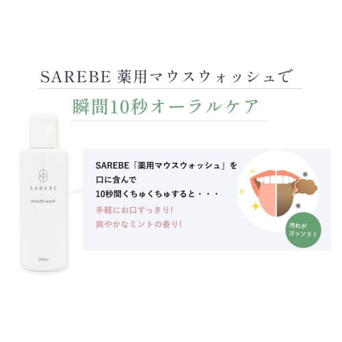 SAREBE Medicated Mouthwash for Bad Breath and Sticky Breath: Antibacterial, Contains Myrtect (Seaweed Extract), Natural Sweeteners, Xylitol, and Stevi
