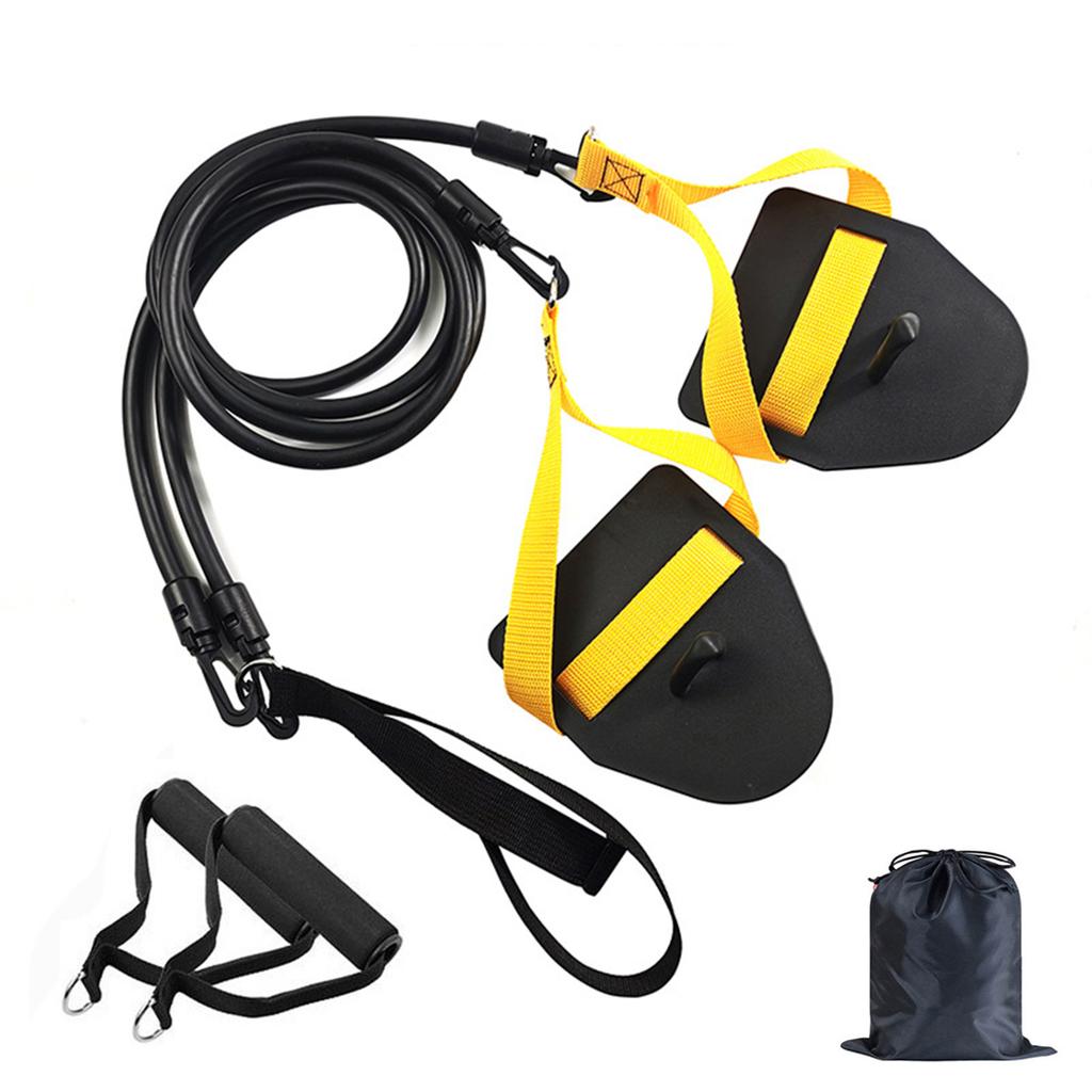 Swimming Arm Strength Trainer Fitness Resistance Band Arm Training Pull Rope with Hand Paddle Swim Training Equipment