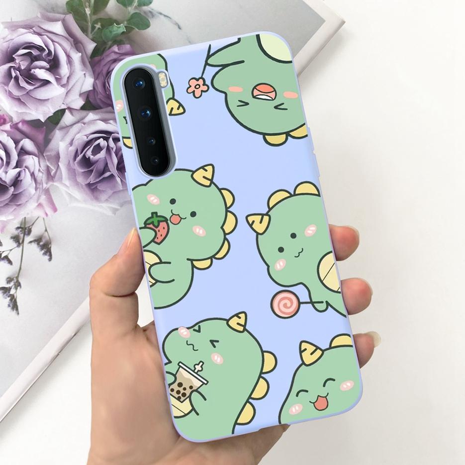 For Oneplus Nord Case AC2001 AC2003 Cute Dinosaur Cartoon Cover 6.44'' Soft Silicone Phone Cases For One Plus Nord 1+Nord Bumper