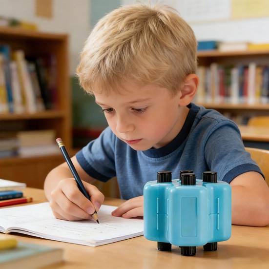 4 in 1 Math Roller Stamp Set Math Problems Generator Stamp with Refill Ink Randomized Addition Subtraction Multiplication Division Practice