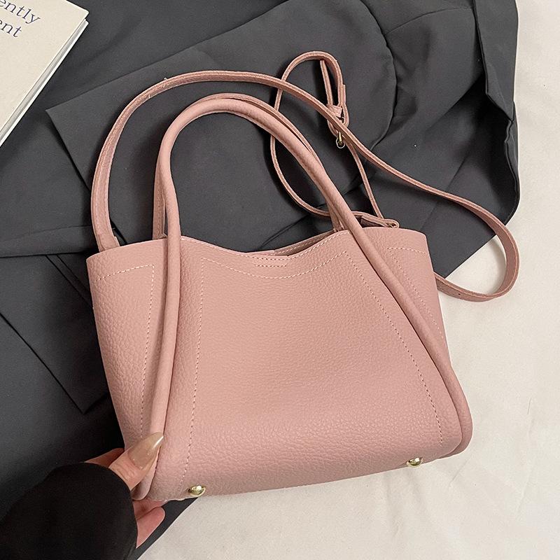 Spring and Summer Leisure Niche Simple Lychee Pattern Portable Vegetable Basket Bag Women Commute To Work Versatile Messenger Bag