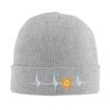 Argentina Sun May Heartbeat ECG Pulse Argentine Pride Knitted Hat for Women Unisex Beanie Winter Hats  Warm Melon Cap