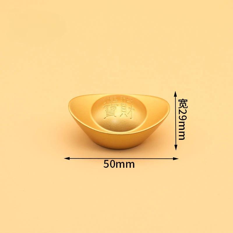 

Imitation Gold Alloy Ingot Solid Copper Antique Wealth Attracting Ornament for Home Office Desk Decor Housewarming Gift