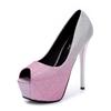 Platform Heels Wedding Shoes Women Pumps 2025 Peep Toe Dress Nightclub Thin High Heels Sequined Cloth Ladies Shoes