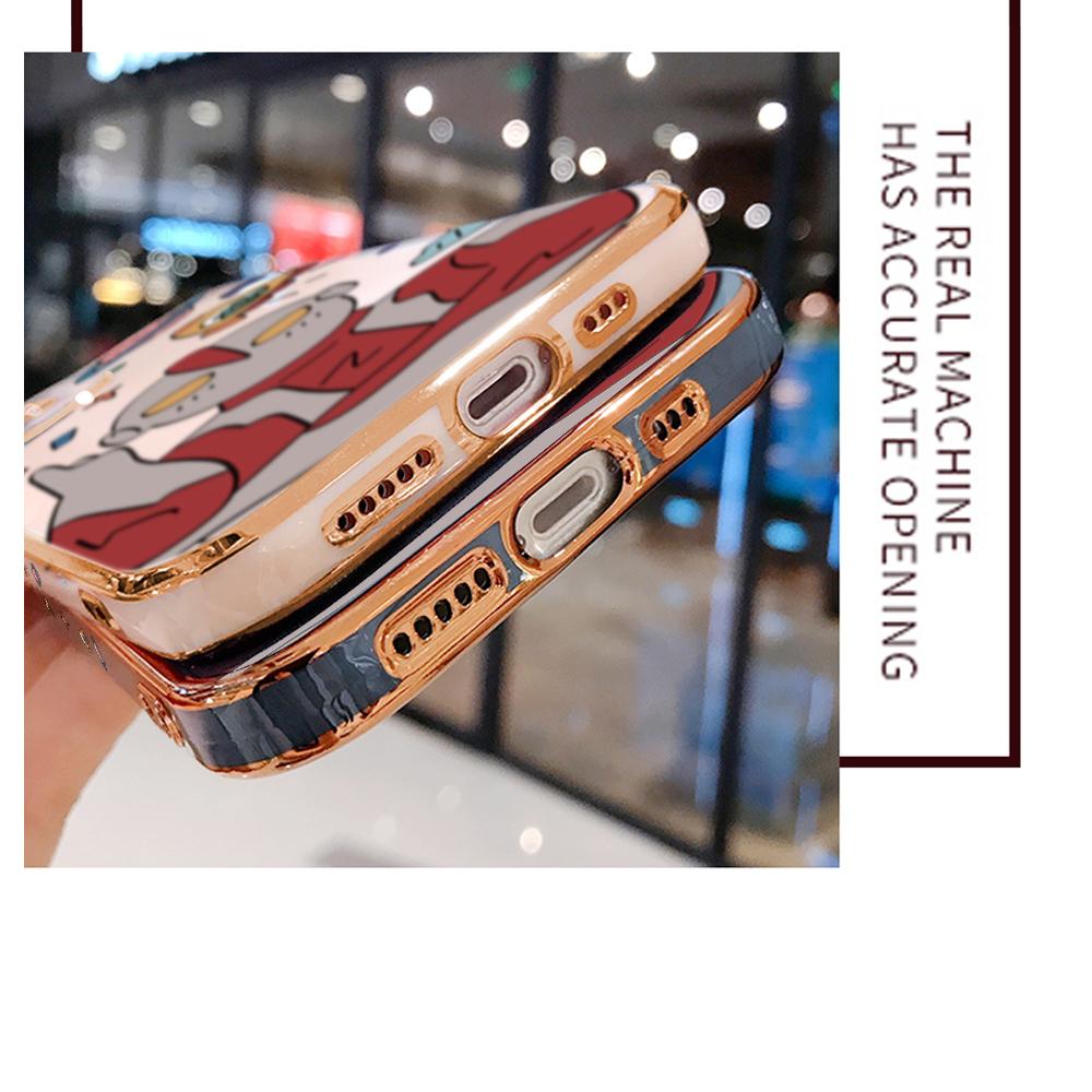 Bunte Druckmuster Quadratisches Randmuster Gehäuse Überzogene Telefonschale Luxus Überzogene Weiche Telefonhülle für Huawei Honor Xiaomi Redmi