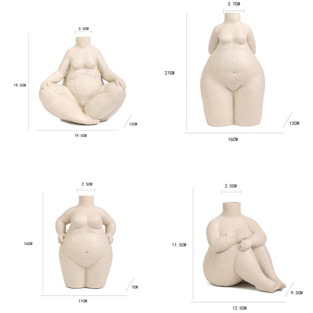 Creative Female Body Ceramic Vase Abstract Art Figure Sculpture Ornament Art Irregular Girl Ceramic Flower Vase Home Decoration