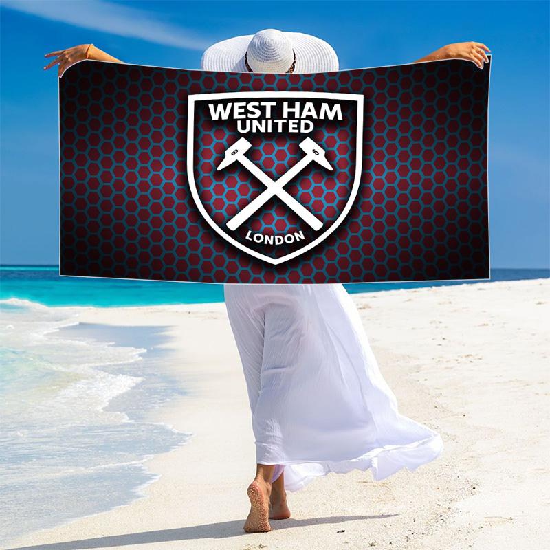 West Ham United Print Beach Towel, Large Soft Quick Dry Towel for Beach Camping Swimming