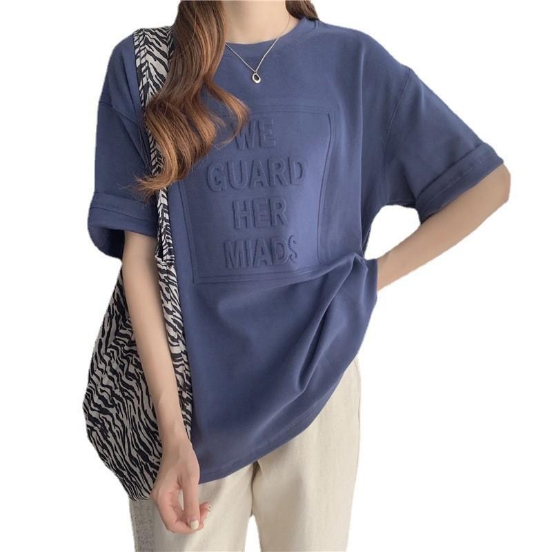 Korean Style Short Sleeve T Shirt With 3d Letter Pattern For Casual Summer Wear