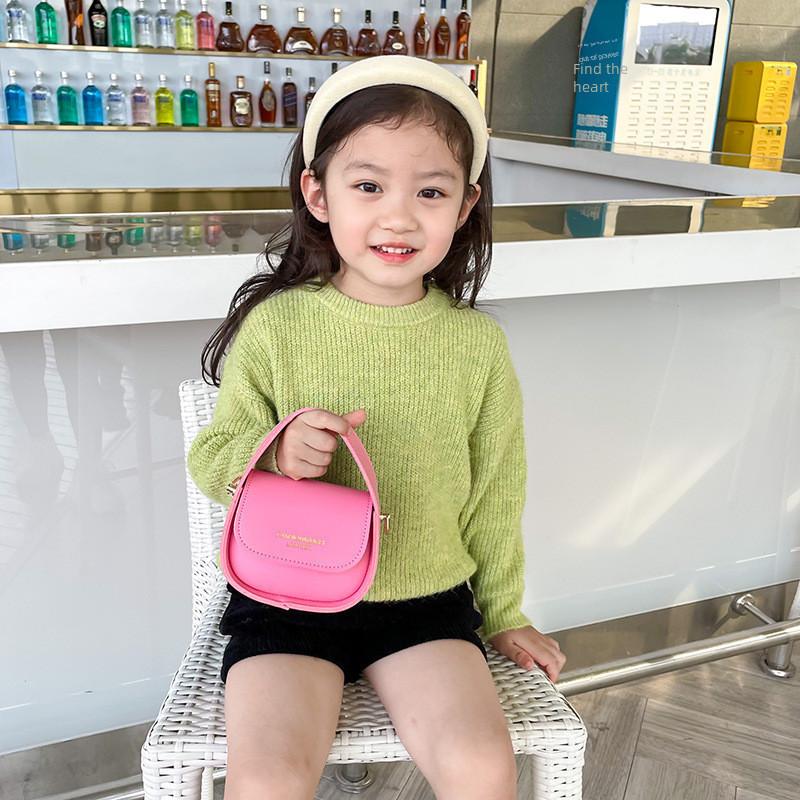 Adorable Mini Pu Leather Girls Handbag Stylish Vintage Crossbody Bag For Kids
