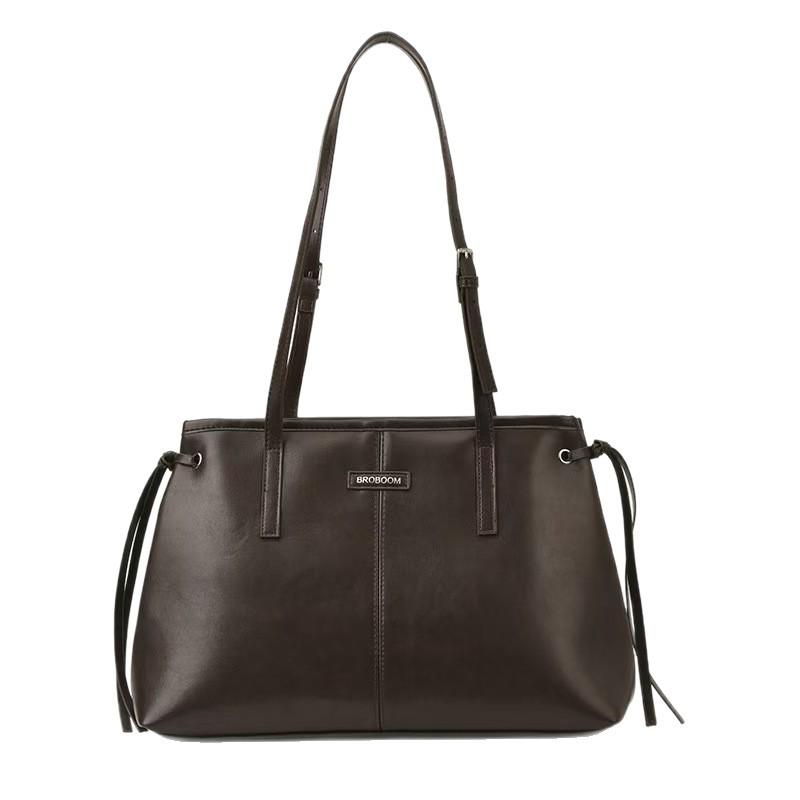 Women's Large-Capacity Retro Tote Bag - Versatile, Casual, Single Shoulder, Underarm Design for Autumn & Winter 2025 Work Commute.