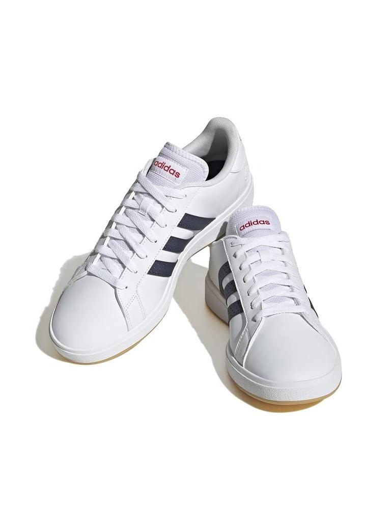 Adidas Grand Court Base EOS85 Scarlet Size Cm Men's Sneakers, White/Shadow Navy/Better (HR0230), 27.5