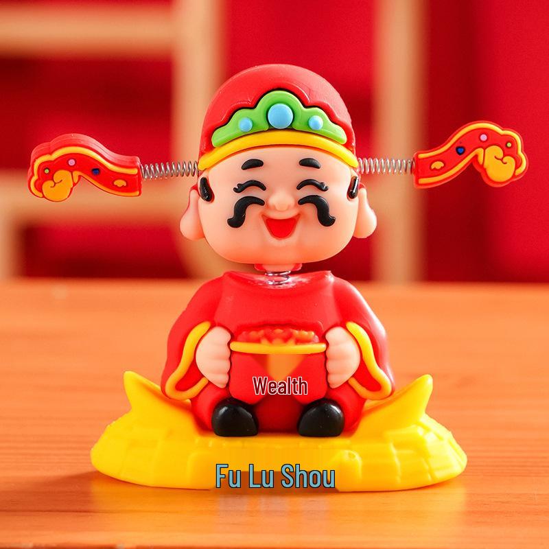 

2026 New Chinese Style God of Wealth Bobblehead Car Ornament for Center Console