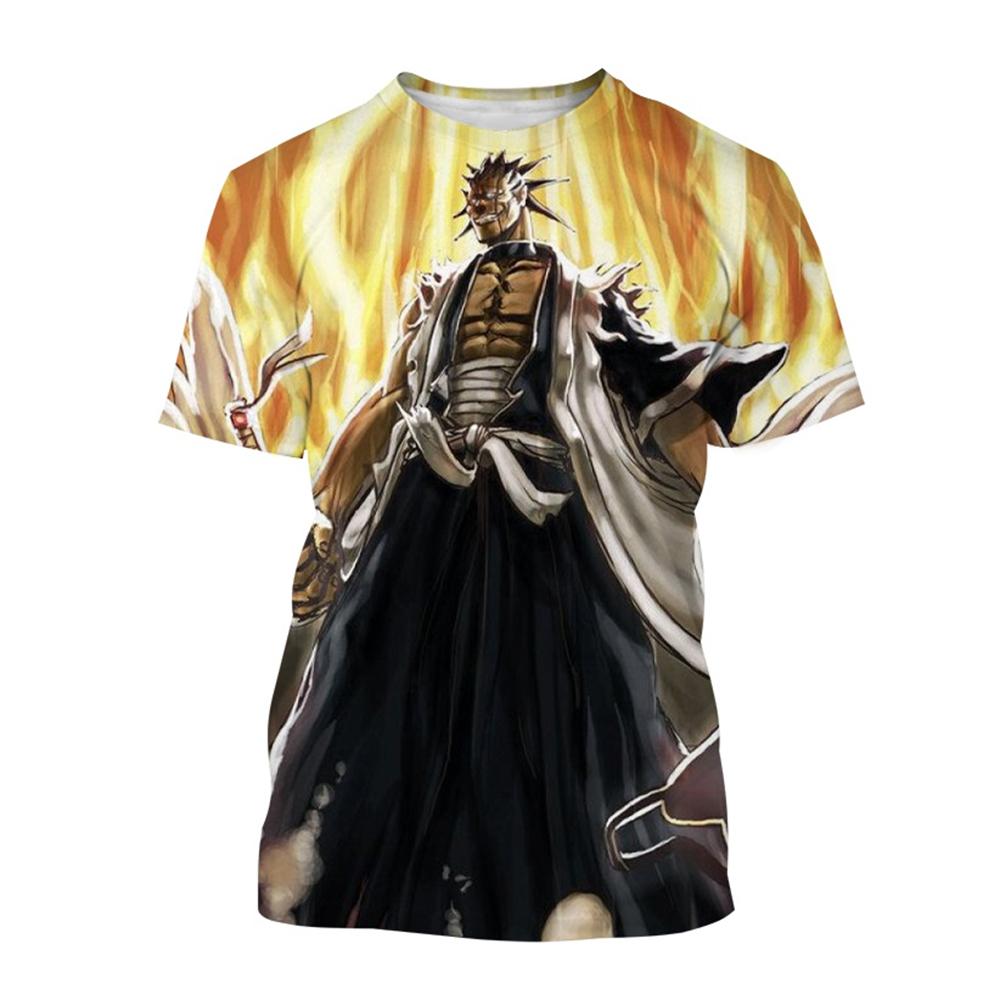 Sommer Rundhals 3D Japanischer Anime Bleach Aufdruck Top Modisch Lässig Kurzärmelig Kinder Jungen T-Shirts