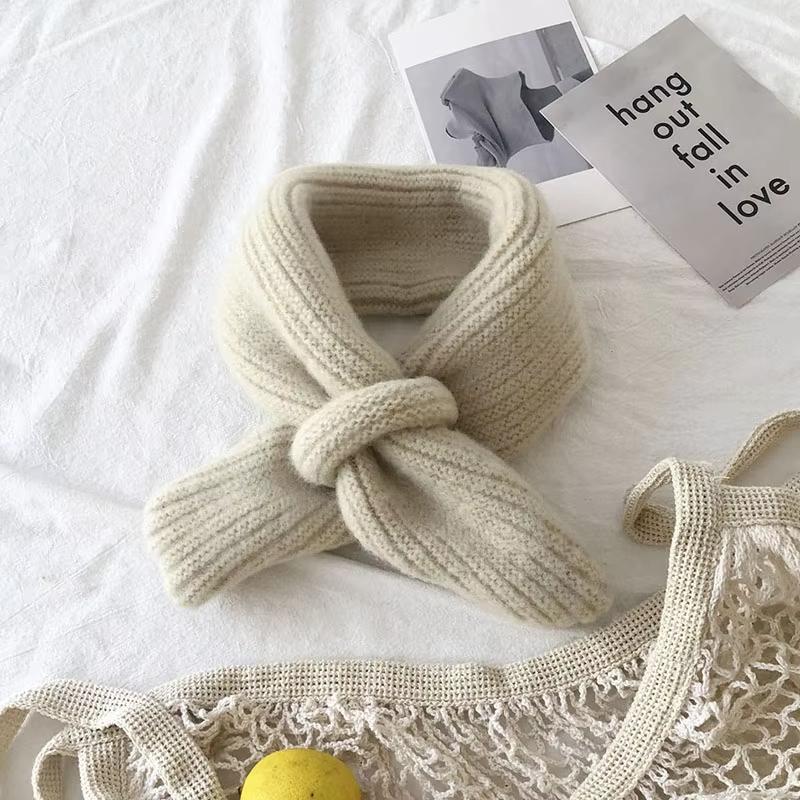 

Детский шерстяной вязаный зимний теплый шарф однотонный короткий шарф-крест воротники снуд для девочек мальчиков мягкий уличный ветрозащитный шейный платок бежевый