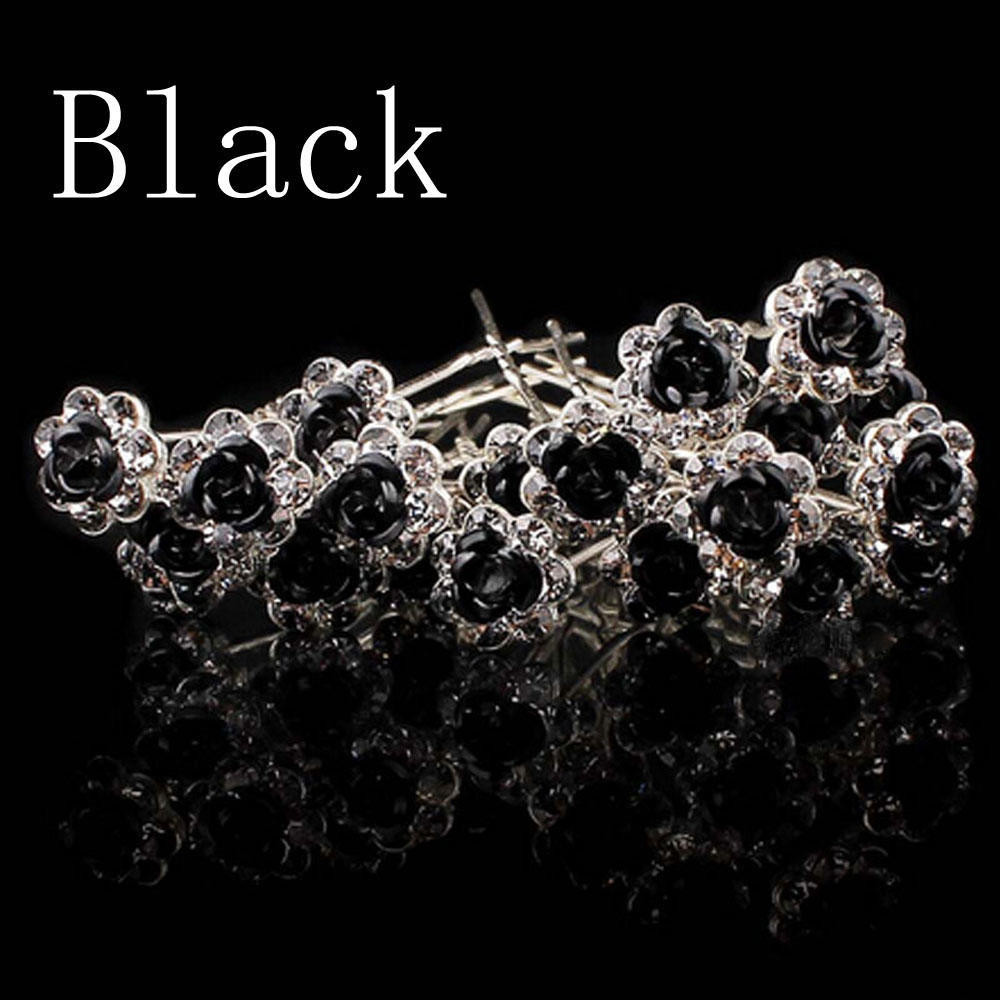 20PCS Jewelry Bridal Engagement Rhinestone Crystal Flower Hairpins Hair Clips