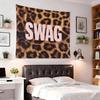 Leopard Print SWAG Cool Tapestry, American Retro Hip-Hop Wall Hanging for Bedroom Living Room Dorm Decor
