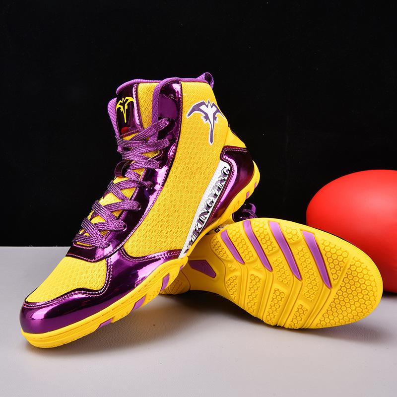 Boxing shoes Men's professional free fighting training shoes Women's wrestling shoes Indoor fitness Sanda high-top wrestling shoes