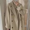 Women's Woolen Coat Mid Length Hepburn Style Autumn Winter Loose Thickened Small Size 2024