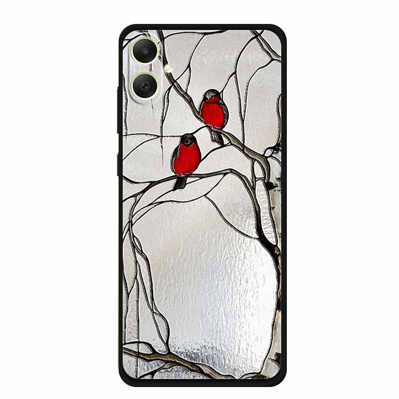 3D Emboss Case For Samsung Galaxy A06 M06 F06 A05 M05 F05 Phone Case A 06 M 05 Flower Black Silicone Soft Back Cover Coque Funda
