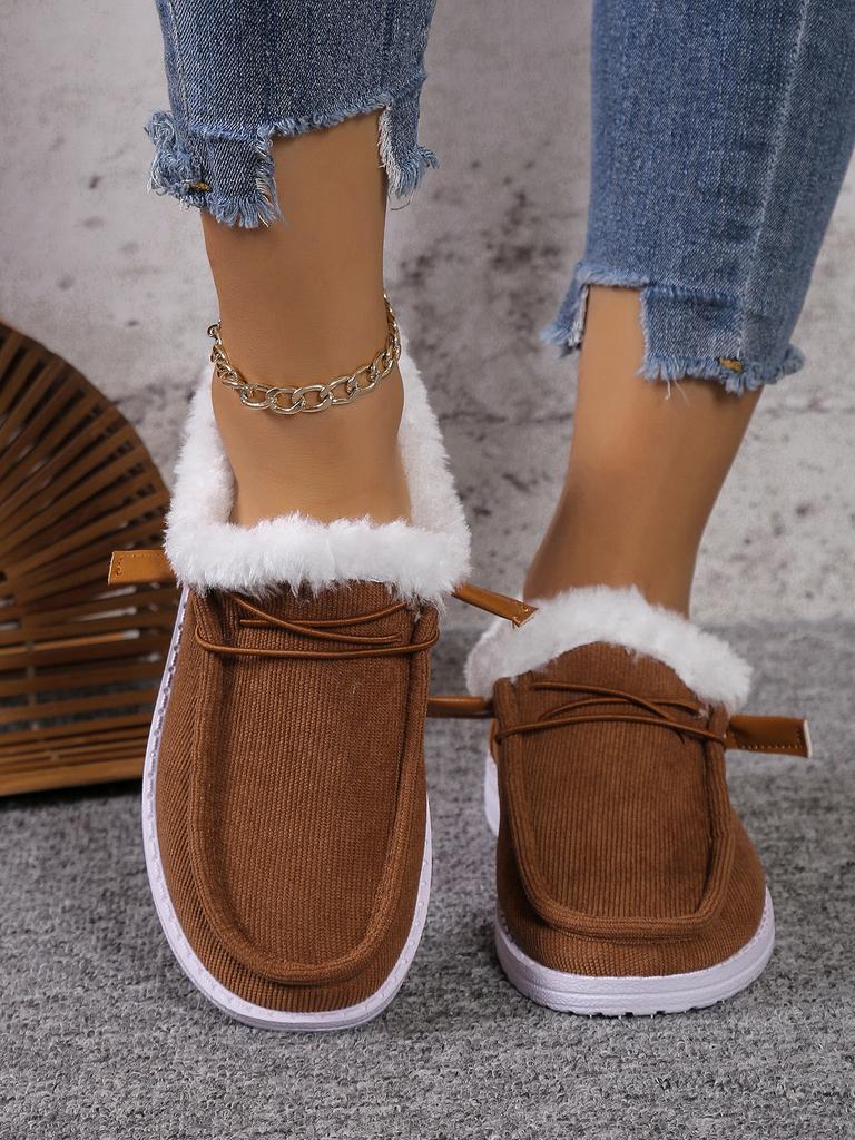 2025 Winter New Thick-soled Snow Boots for Women, Piled and Thickened Fluffy Warm Large-size Sewn Cotton Shoes for Women