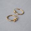 Celi Minimalist Gold-Plated Brass French Knotted Hoop Earrings for Women