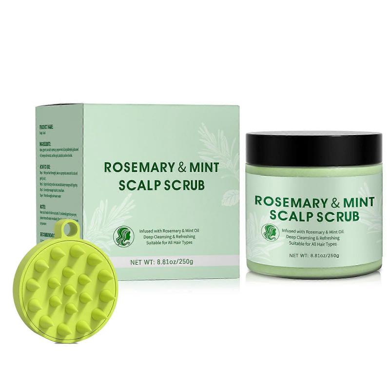 Scalp Scrub, Rosemary Scalp Exfoliator Scrub, Scalp Treatment with Mint Oil, Hair Treatment to Clean and Itchy Scalp Relief with Silicone Scalp Massag