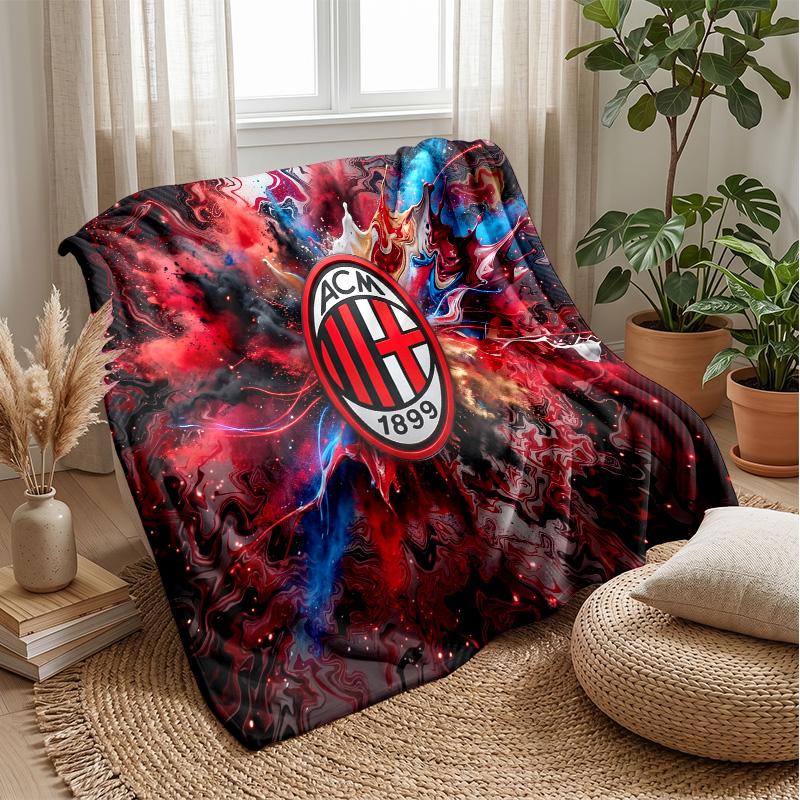 AC Milan Theme blanket Soft Flannel Blanket Plush Throw Blanket Cozy Sofa Bed Blanket for Home Decor
