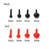 100 Stück 3mm/4mm/5mm/6mm Kunststoff Mini Schwarz/Rot Sicherheits-Rundnasen für Puppen für Teddyhunde Stofftiere DIY Puppen Tiere Plüschpuppen Augen