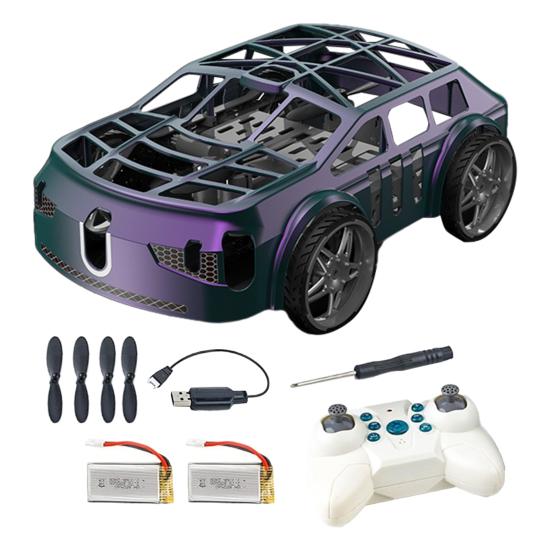 2-In-1 Remote Mini RC Flying Car with Control Drone Car Toy LED Lights Easy Fly Remote