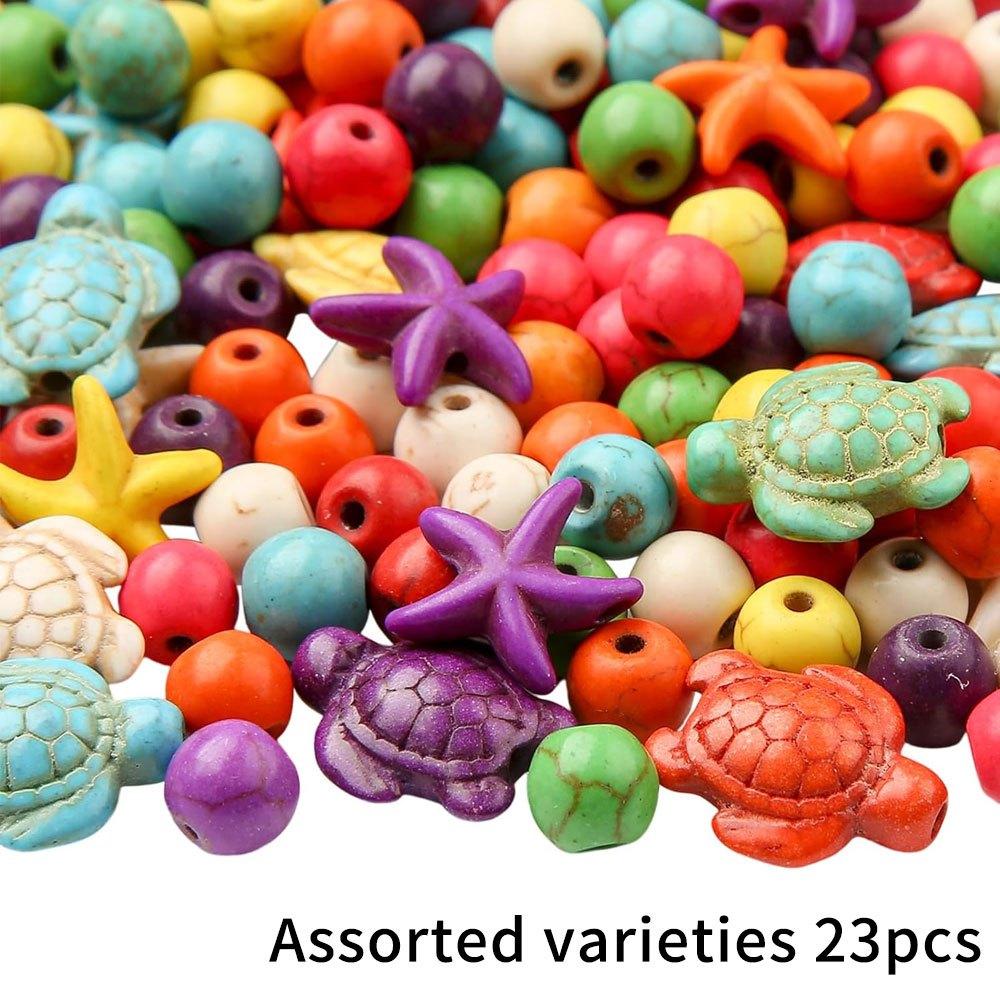 

23/46 шт бирюзовые бусины из морских звезд, синтетические каменные бусины, морские животные, бижутерия, бусины, браслет, ожерелье, серьги, проект для рукоделия 23pcs