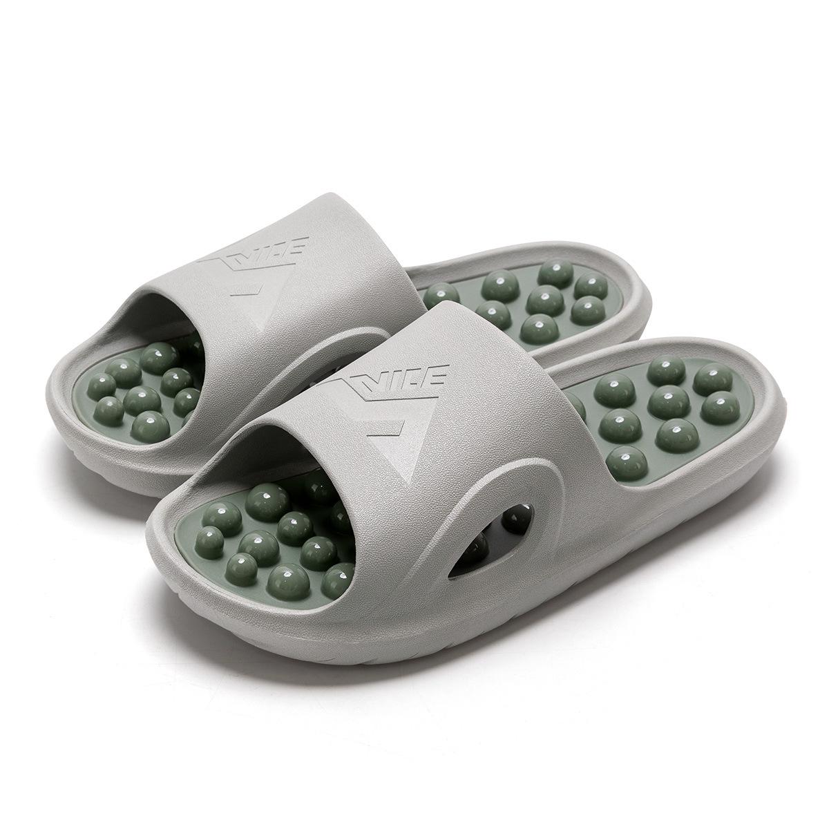 

Мужские массажные акупрессурные тапочки - нескользящие сандалии для домашней терапии ног, летний дизайн из ПВХ 44-45