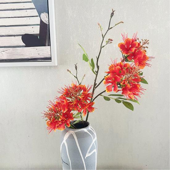 Künstliche Orchideenblumen Kunstseide Langer Stiel Oncidium Blüte Fake Blumengesteck für Hochzeit Party Heimbüro Dekoration