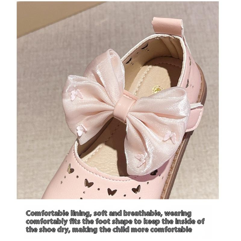 Spring New Korean Style Bow Girls Fashionable and Comfortable Soft Sole Casual Leather Shoes