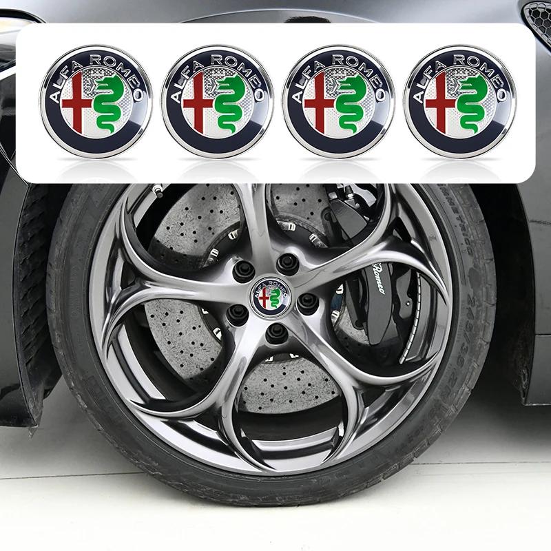 Car Stickers For Alfa Romeo 4Pcs Car Emblem Wheel Hub Center Cover Car Accessories For Alfa Romeo Giulietta 159 Mito Giulia Stel zxb894
