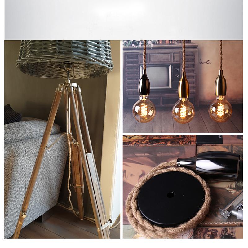 Vintage RopeTwisted Sârmă electrică galbenă 2*0,75 mm Sârmă de cânepă Sârmă țesătă Cablu răsucit Cablu împletit retro Cablu de lumină suspendat