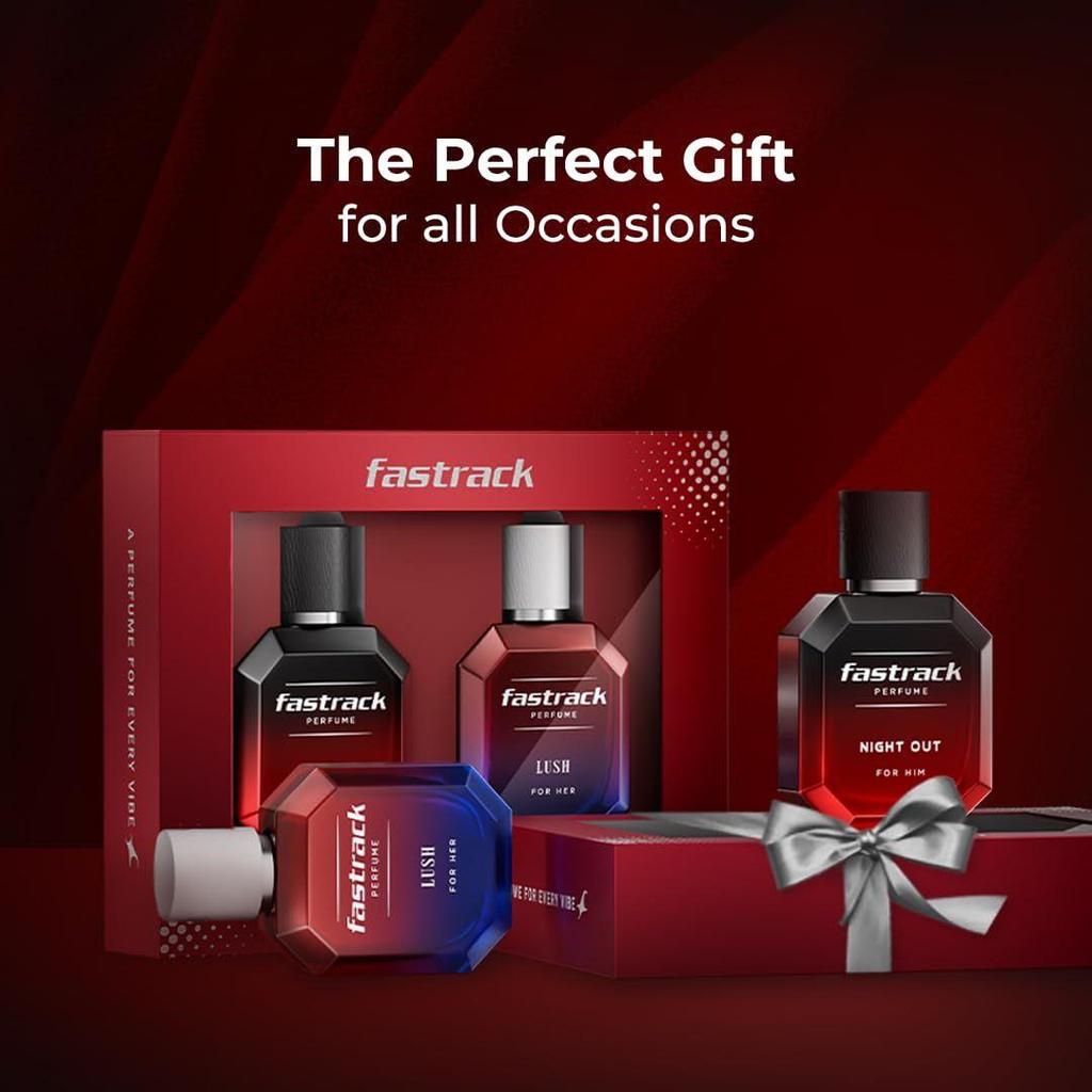 Fastrack Perfume | Gift Pack of Night Out & Lush ( 50 ml X 2) EDP| Perfume For Man & Woman|