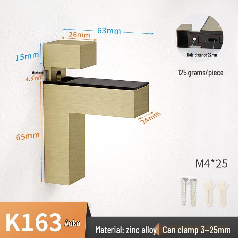 Adjustable Zinc Alloy Glass and Wood Shelf Clamp Bracket