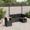 Vidaxl 5-Cz. Garden Lounge Set, Cushions, Black PE Rattan