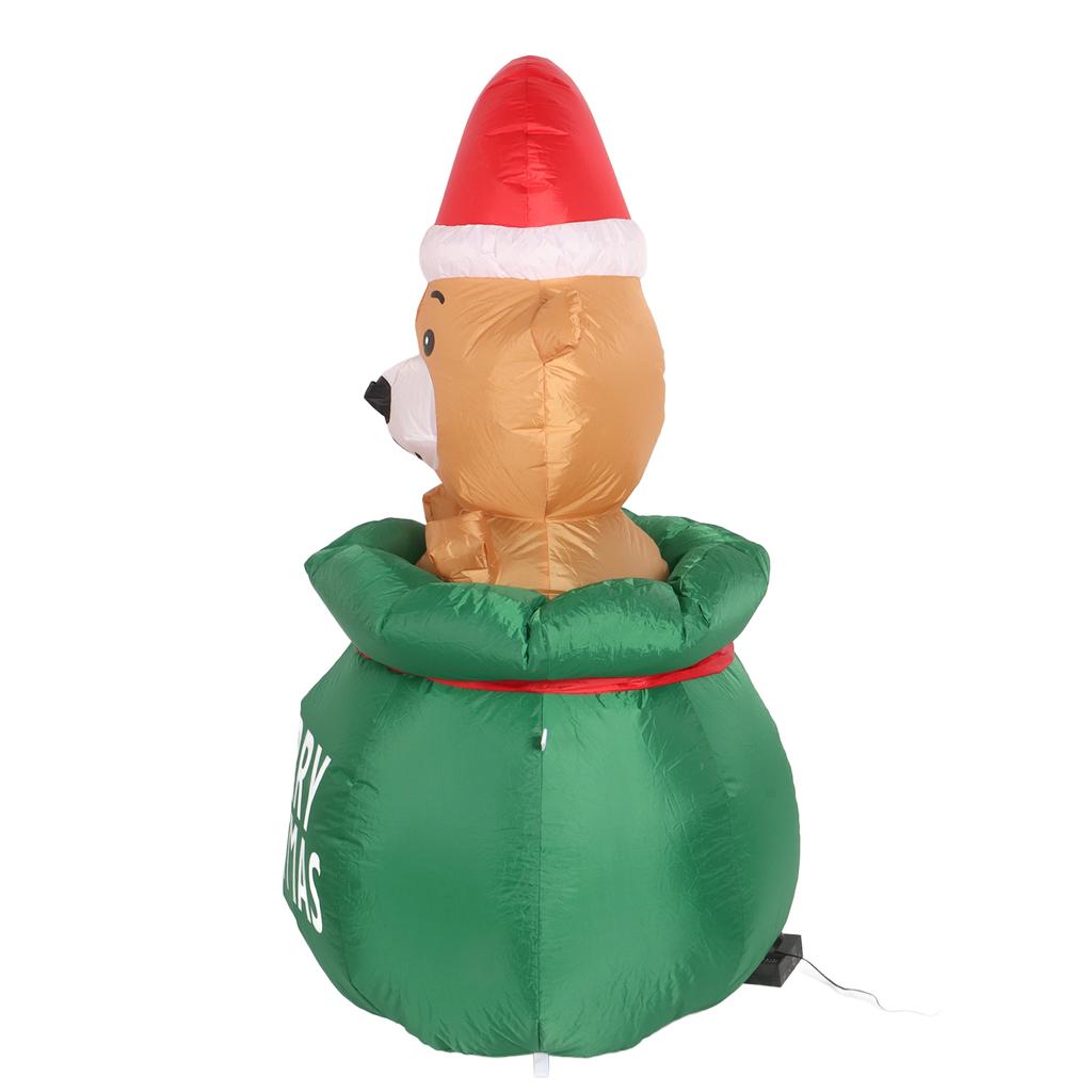 1.5m Christmas Inflatable Lovely Bear In Gift Bag with LED Light Yard Decoration Christmas Bear