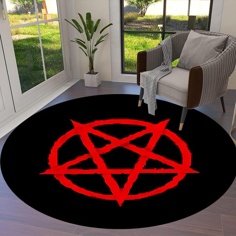 Supernatural Round Area Rug,Carpet Rug for Living Room Bedroom Sofa Playroom Decor,Non-slip Floor Mat