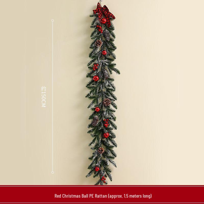 

2025 Рождественский зашифрованный ротанговый венок, подвесные украшения для двери и стены с декором снежной сцены