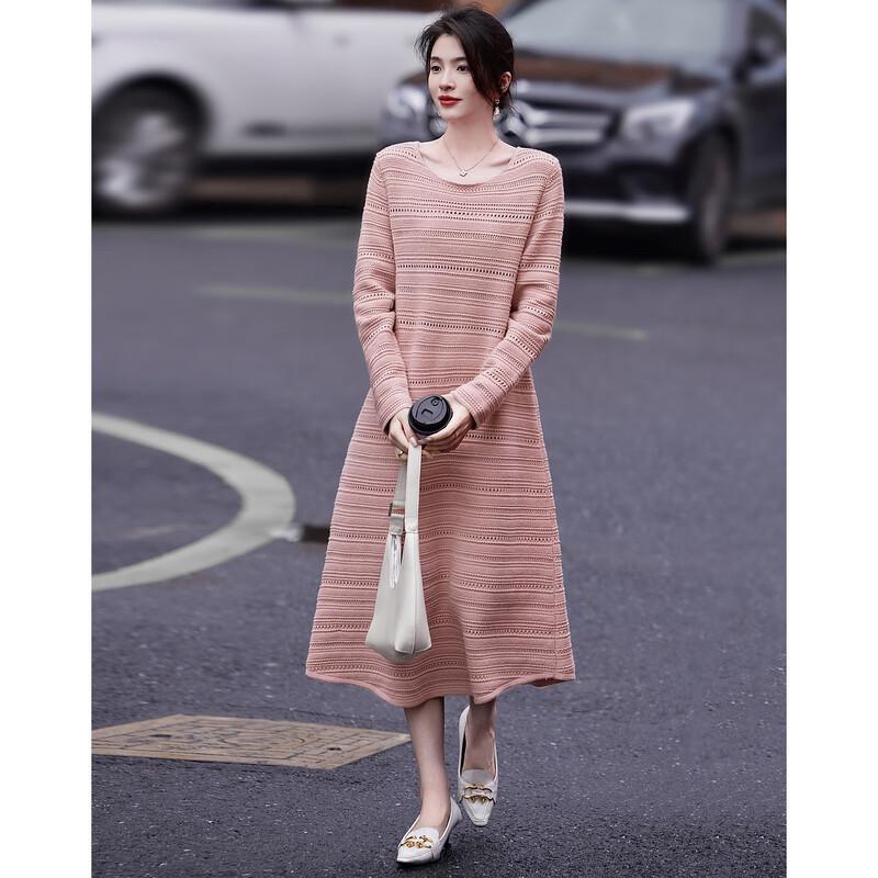 Demana French Retro Breathable Knit A-Line Dress