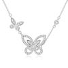 Elegant Butterfly Pendant Necklace Women - Sterling Locket Chain With D-Color Moissanite Sweet Minimalist Design