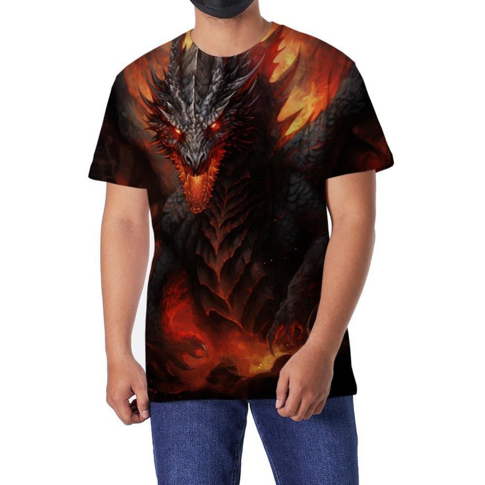 Fierce Animal Series 3D Digital Printed Men's Street Trendy Round Neck Short Sleeved T-shirt
